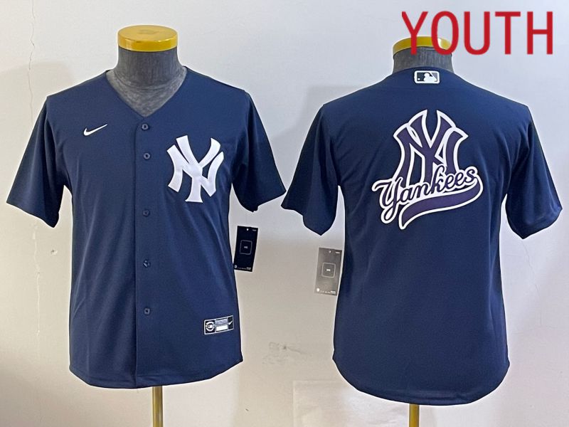 Youth New York Yankees Blank Blue Game 2024 Nike MLB Jersey style 12092->youth mlb jersey->Youth Jersey
